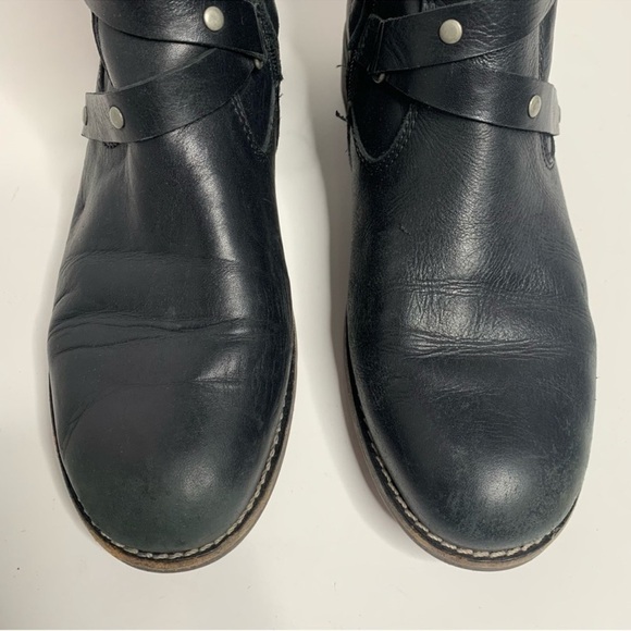 Wokly Belmont Black Leather Lace Up Tough Boots - Picture 11 of 16
